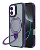 Matte Transparent Case with Wireless Charging Kickstand - PURPLE for iPhone 17 (Only Ground Shipping)