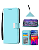 Elegant Leather Wallet Case with Wristlet Strap - TEAL for iPhone 17 (Only Ground Shipping)