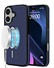 Full Cover Leather Design Wireless Charging Case - DARK BLUE for iPhone 17 (Only Ground Shipping)