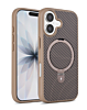 Magnetic Kickstand Case with Carbon Fiber -BROWN for iPhone 17 (Only Ground Shipping)