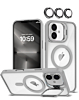 Thin Magnetic Clear Case with Camera Stand & Camera Cover - GRAY for iPhone 17 (Only Ground Shipping)