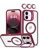 Thin Magnetic Clear Case with Camera Stand & Camera Cover - WINE for iPhone 17 (Only Ground Shipping)