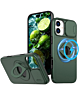 Ring Stand Case & Camera Lens Sliding Cover - DARK GREEN for iPhone 17 (Only Ground Shipping)