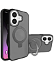 Carbon Wireless Charging Case with Ring Stand - BLACK for iPhone 17 (Only Ground Shipping)