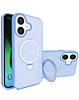 Carbon Wireless Charging Case with Ring Stand - BLUE for iPhone 17 (Only Ground Shipping)