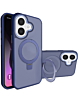 Carbon Wireless Charging Case with Ring Stand - DARK BLUE for iPhone 17 (Only Ground Shipping)