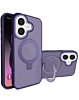 Carbon Wireless Charging Case with Ring Stand - PURPLE for iPhone 17 (Only Ground Shipping)