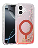 Wireless Charging Protective Glitter Liquid Bumper Case -RED for iPhone 17 (Only Ground Shipping)