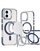 Thin Magnetic Clear Case with Camera Stand Kickstand - BLUE for iPhone 17 (Only Ground Shipping)