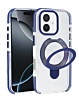Transparent Case with Wireless Charging Kickstand - BLUE for iPhone 17 (Only Ground Shipping)