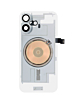 Clear Back Glass with Frame and Wireless NFC Charging Flex and MagSafe Magnet for iPhone 17 (NO LOGO) (WHITE)