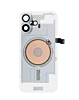 Clear Back Glass with Frame and Wireless NFC Charging Flex and MagSafe Magnet for iPhone 17 (NO LOGO) (WHITE)