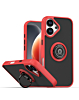Hard PC Rear / Soft TPU Colorful Border Case with I-ring Holder - RED for iPhone 17 (Only Ground Shipping)
