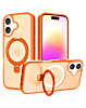 Carbon Wireless Charging Case with Ring Stand - ORANGE  for iPhone 17 (Only Ground Shipping)