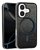 Thin Wireless Charging Bling Diamond Crystal Case - BLACK for iPhone 17 (Only Ground Shipping)