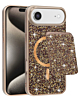 Magnetic Diamond Dual Layer Protection Case with Magnetic Card Slot- GOLD for iPhone Air (Only Ground Shipping)