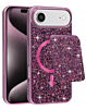 Magnetic Diamond Dual Layer Protection Case with Magnetic Card Slot- PURPLE for iPhone Air (Only Ground Shipping)
