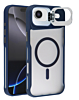 Matte Transparent Camera Stand Case with Wireless Charging for iPhone Air (BLUE) (Only Ground Shipping)