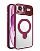 Magnetic Clear Case with 2 Kickstand & Camera Lens - WINE RED for iPhone Air (Only Ground Shipping)