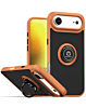 Hard PC Rear / Soft TPU Colorful Border Case with I-ring Holder - ORANGE for iPhone AIR (Only Ground Shipping)