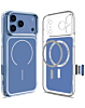 Transparent Magnetic Cases with IC Chip - NAVY BLUE for iPhone 17 Pro (Only Ground Shipping)