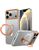 Transparent Magnetic Case with Kickstand (ORANGE) for iPhone 17 Pro (Only Ground Shipping)