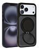 Slim Leather Case with Wireless Charging Kickstand - BLACK for iPhone 17 Pro (Only Ground Shipping)