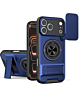 Shockproof Mag Safe Slide Lens Case with Ring Holder - BLUE for iPhone 17 Pro (Only Ground Shipping)