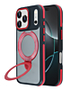 Matte Transparent Case with Wireless Charging Kickstand - RED for iPhone 17 Pro (Only Ground Shipping)