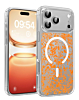 Glitter Transparent Magnetic Cases  - ORANGE for iPhone 17 Pro (Only Ground Shipping)