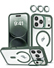 Thin Magnetic Clear Case with Camera Stand & Camera Cover - DARK GREEN for iPhone 17 Pro (Only Ground Shipping)