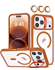 Thin Magnetic Clear Case with Camera Stand & Camera Cover - ORANGE for iPhone 17 Pro (Only Ground Shipping)
