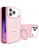 Carbon Wireless Charging Case with Ring Stand - PINK for iPhone 17 Pro (Only Ground Shipping)