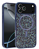 Wireless Charging Bling Diamond Crystal Case - BLUE for iPhone 17 Pro (Only Ground Shipping)