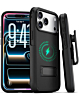 Dual Layer Hybrid Case and Belt Clip Holster - BLACK for iPhone 17 Pro Max (Only Ground Shipping)