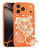 Luxury Diamond Shiny Cases with Butterfly Ring Design - ORANGE for iPhone 17 Pro Max (Only Ground Shipping)