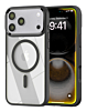 Shiny Magnetic Clear Cases -BLACK for iPhone 17 Pro Max (Only Ground Shipping)