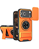 Shockproof Mag Safe Slide Lens Case with Ring Holder - ORANGE for iPhone 17 Pro Max (Only Ground Shipping)