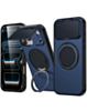 Flip Lens Cover Case with MagSafe Ring Kickstand (NAVY BLUE) for iPhone 17 Pro Max (Only Ground Shipping)