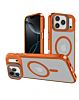 Slim Transparent Camera Stand Case with Wireless Charging - ORANGE for iPhone 17 Pro Max (Only Ground Shipping)