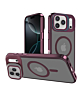 Slim Transparent Camera Stand Case with Wireless Charging - RED for iPhone 17 Pro Max (Only Ground Shipping)