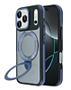 Matte Transparent Case with Wireless Charging Kickstand - BLUE for iPhone 17 Pro Max (Only Ground Shipping)