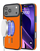 Full Cover Leather Design Wireless Charging Case - ORANGE for iPhone 17 Pro Max (Only Ground Shipping)