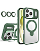 Magnetic Clear Case with 2 Kickstand & Camera Lens - DARK GREEN for iPhone 17 Pro Max (Only Ground Shipping)