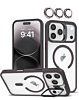 Thin Magnetic Clear Case with Camera Stand & Camera Cover - BLACK for iPhone 17 Pro Max (Only Ground Shipping)