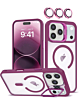 Thin Magnetic Clear Case with Camera Stand & Camera Cover - WINE for iPhone 17 Pro Max (Only Ground Shipping)