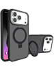 Carbon Wireless Charging Case with Ring Stand - BLACK for iPhone 17 Pro Max (Only Ground Shipping)
