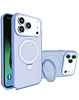 Carbon Wireless Charging Case with Ring Stand - BLUE for iPhone 17 Pro Max (Only Ground Shipping)