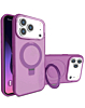 Carbon Wireless Charging Case with Ring Stand - PURPLE for iPhone 17 Pro Max (Only Ground Shipping)