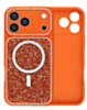 MagSafe Glitter Diamond Shimmer Case with Rhinestone Camera Lens (ORANGE) for iPhone 17 Pro Max (Only Ground Shipping)